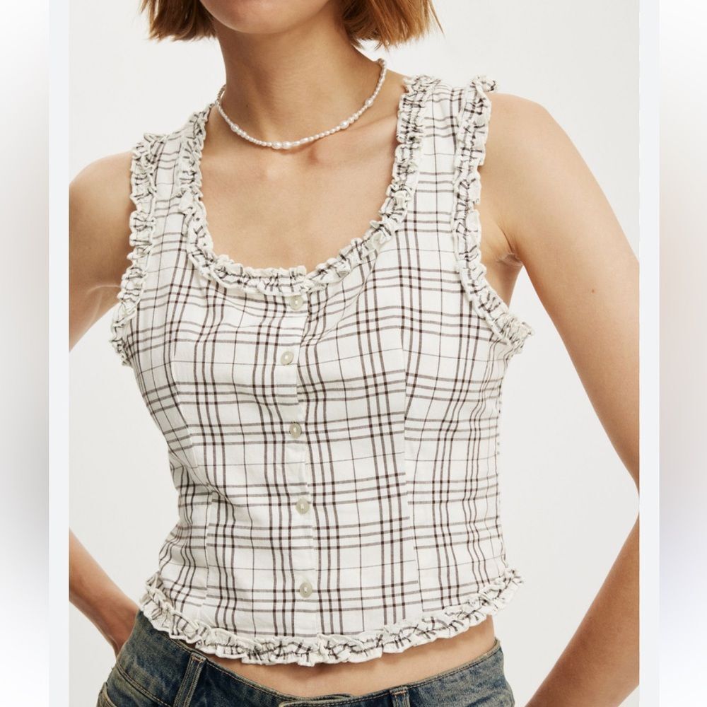 Cotton On Women's Emily Ruffle Top size 12 new with tags